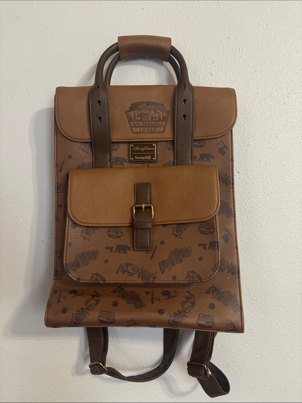 Loungefly Brown Disney Wilderness Lodge Faux Leather Backpack